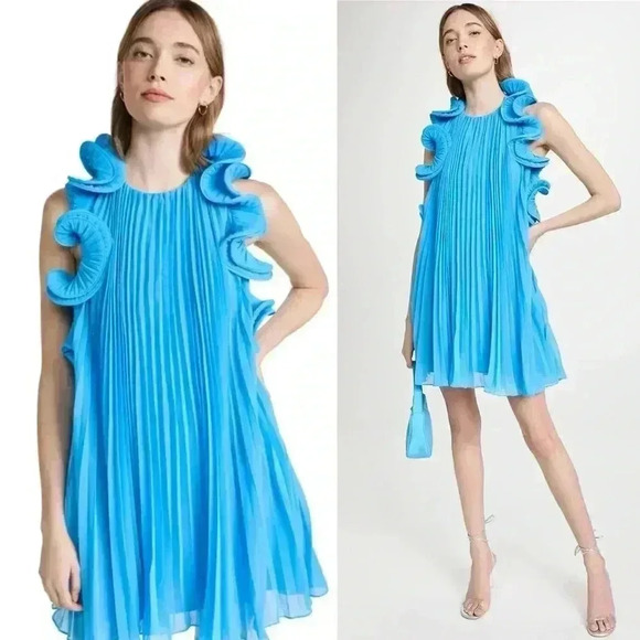 AMUR Blue Ruffle Dress - Picture 9 of 9